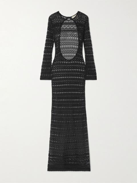 Isabel Marant Paloma open-back crocheted cotton-blend maxi dress Black