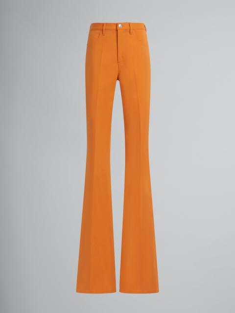 Marni ORANGE FLARED JERSEY TROUSERS