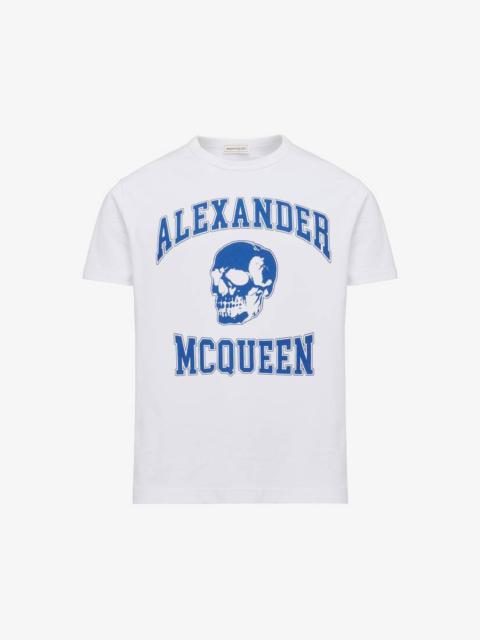 Alexander McQueen Men's Varsity T-shirt in White/ivory