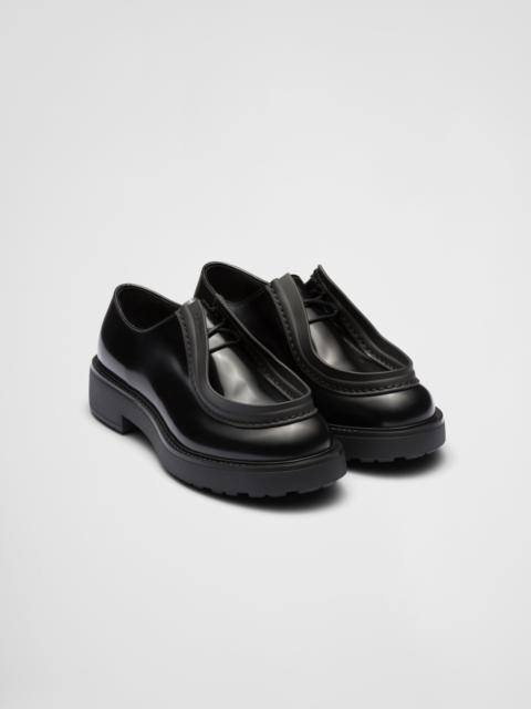 Prada Diapason opaque brushed leather lace-up shoes