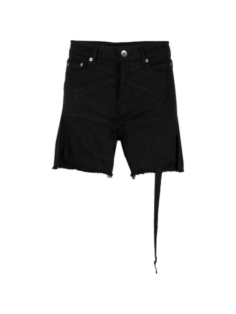 raw-cut denim shorts