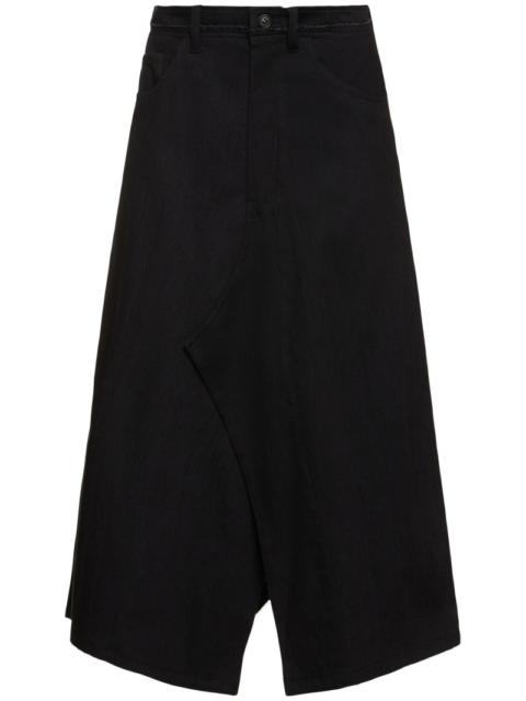 Yohji Yamamoto Wide structured cotton midi skirt
