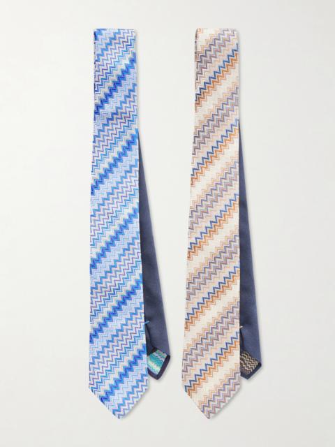Missoni Two-Pack 7cm Silk-Jacquard Tie