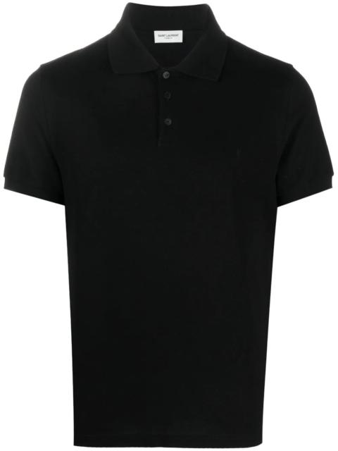 SAINT LAURENT embroidered-logo short-sleeved polo shirt
