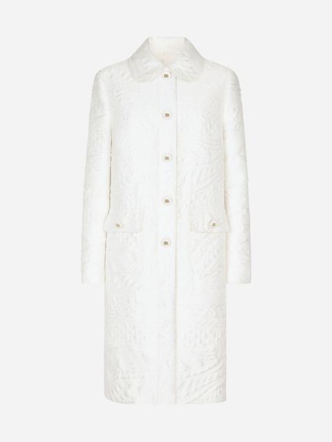 Dolce & Gabbana Brocade coat with DG buttons