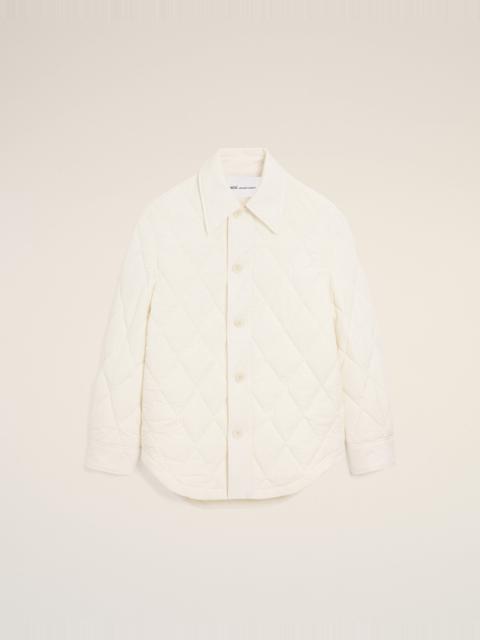 AMI Paris WHITE NYLON PADDED BUTTONED JACKET