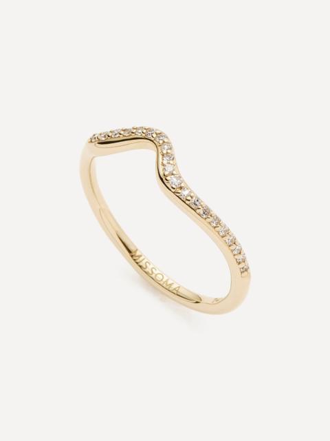 MISSOMA 14ct Gold Molten Snow Fine Diamond Stacking Ring