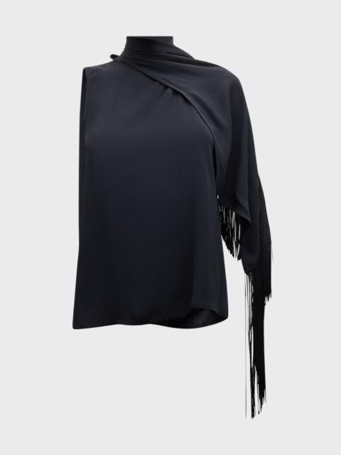 Django Fringe-Trim Turtleneck Top