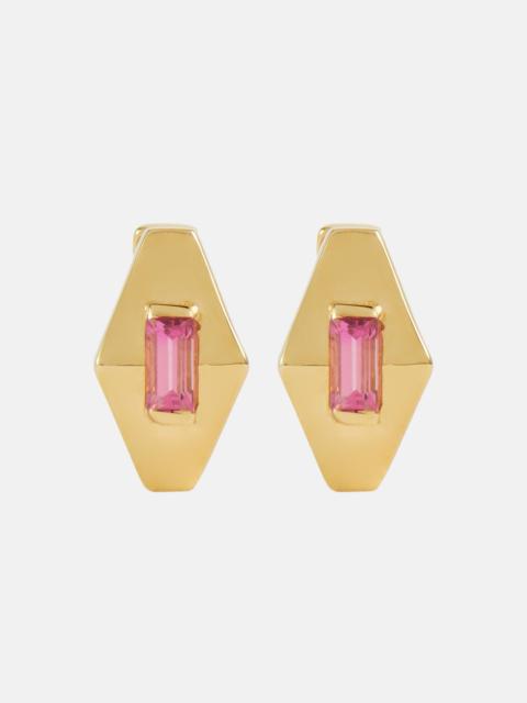 ALIITA Deco Rombo Mini 9kt gold earrings with tourmaline