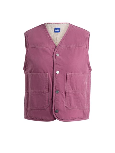 HUGO RELAXED-FIT WAISTCOAT IN COTTON CANVAS