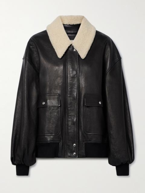 KHAITE Shellar Shearling-trimmed Leather Jacket