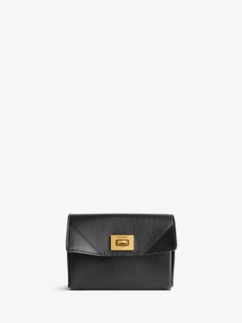BALENCIAGA Women's Rodeo Flap Card Holder in Black