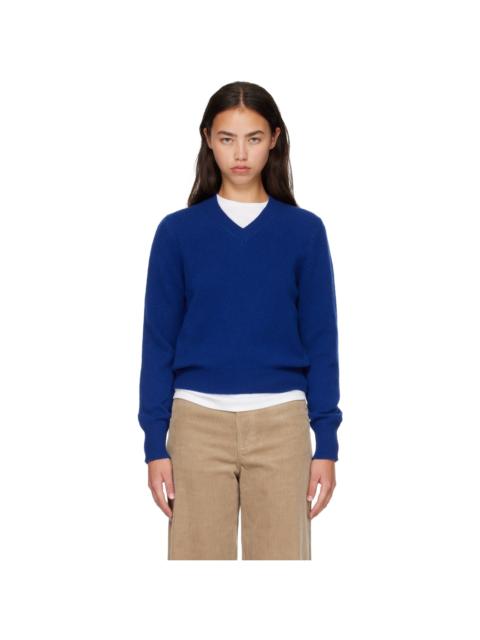 &DAUGHTER Blue Sligo V-Neck Sweater