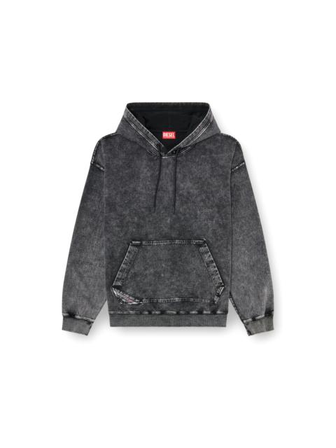 Diesel TREATED DENIM-EFFECT HOODIE