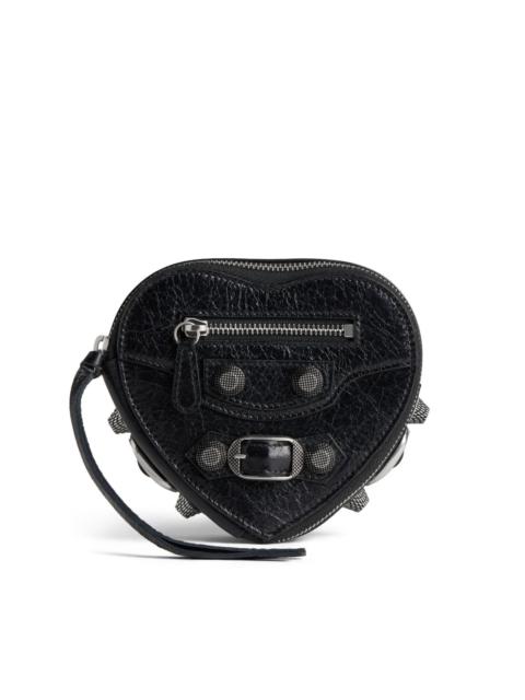 Le Cagole Heart leather clutch bag
