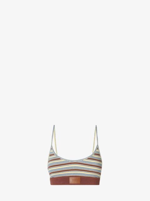FENDI Top Multicolor cotton striped knit top