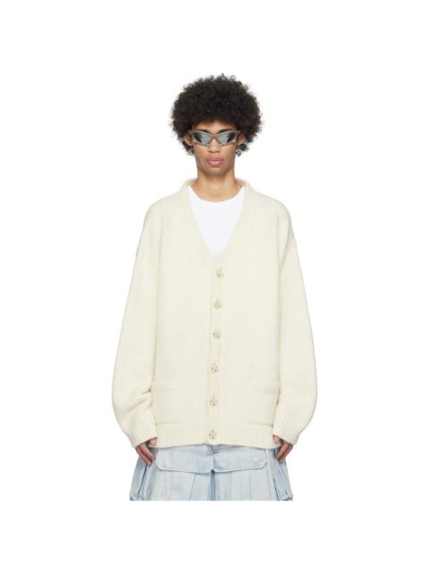 Off-White Fancy Button Cardigan