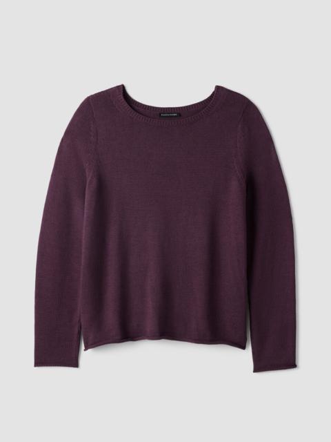 EILEEN FISHER Peruvian Cotton Blend Bateau Neck Top