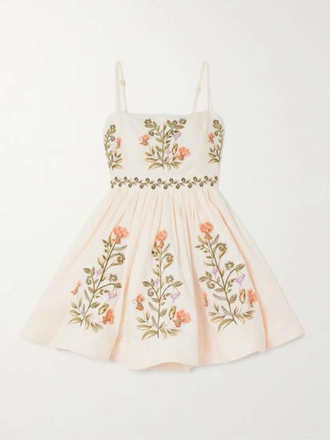 + NET SUSTAIN Sapucai Cultivo embroidered linen mini dress