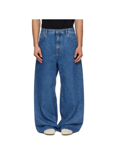 Balmain Blue Wide-Leg Jeans