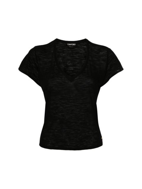 semi-sheer mÃ©lange T-shirt