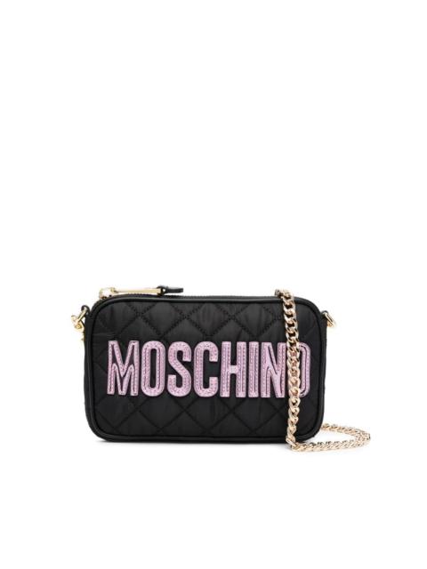 logo-patch quilted shoulder bag