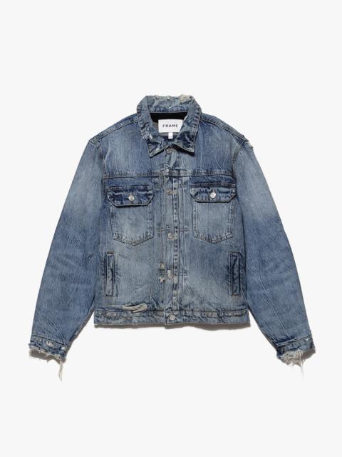 FRAME Vintage Lined Jacket in Mar Azul Destruct