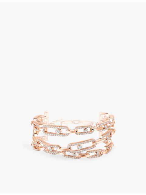 MESSIKA Move Link 3-Row 18ct White-Gold And 3.26ct Diamond Cuff Bracelet