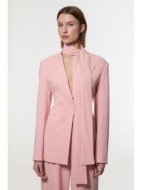 KAREN MILLEN Compact Stretch Viscose Tie Neck Tailored Blazer