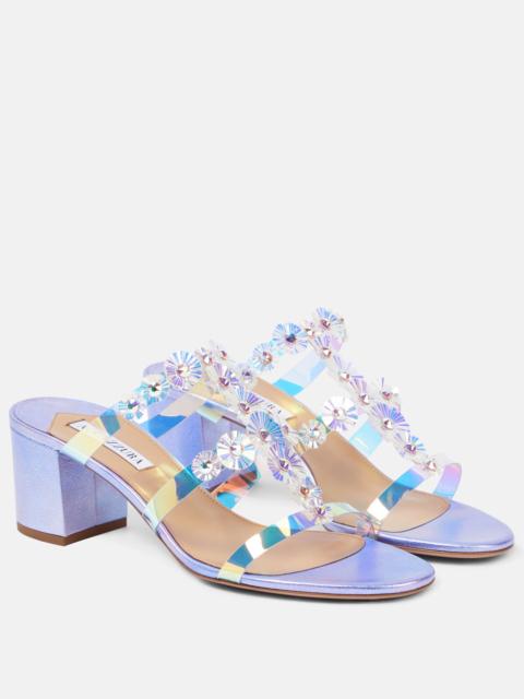 AQUAZZURA Meteorite embellished PVC mules