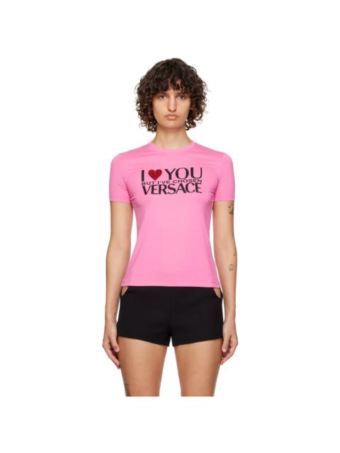 VERSACE Pink 'I Love You But' T-Shirt
