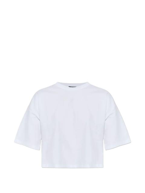 Balmain Small "Balmain Paris" Emb Cropped T-Shirt