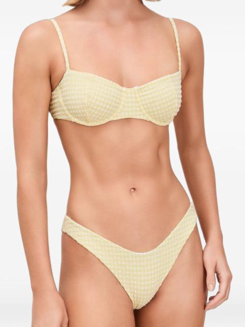 DEVON WINDSOR Larissa gingham-check bikini bottoms