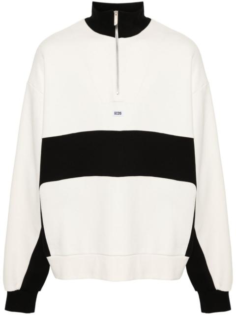 logo-appliquÃ© half-zipped sweatshirt