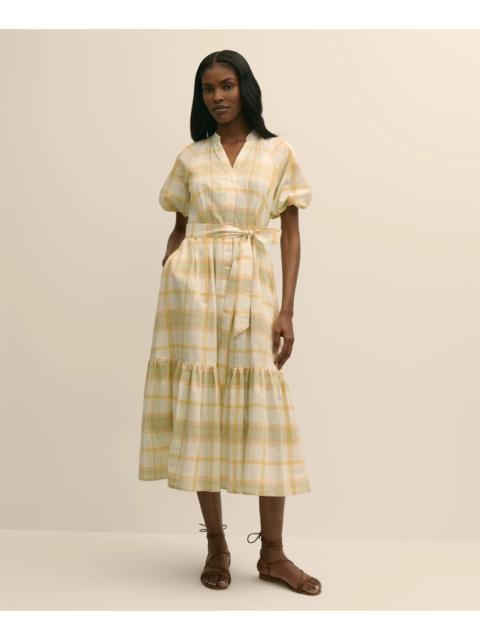 Brooks Brothers Cotton Madras Maxi Shirt Dress