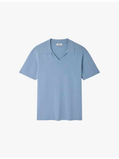 Sandro Open-Collar Short-Sleeve Knitted Polo