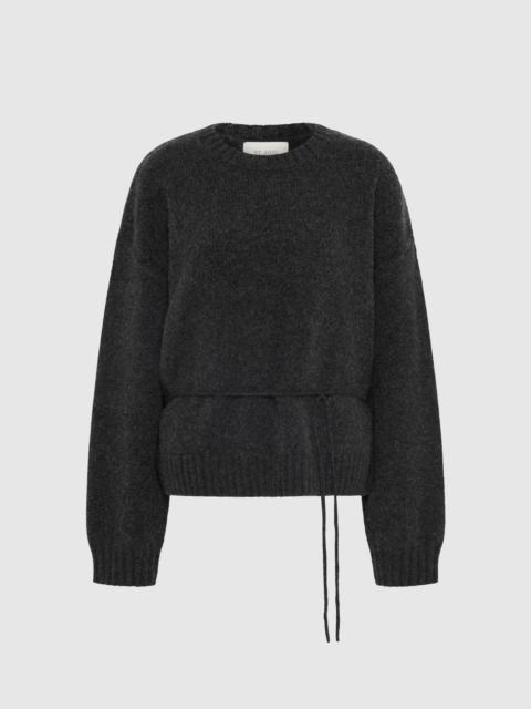 ST. AGNI Wool Crew Neck Jumper - Dark Charcoal Melange