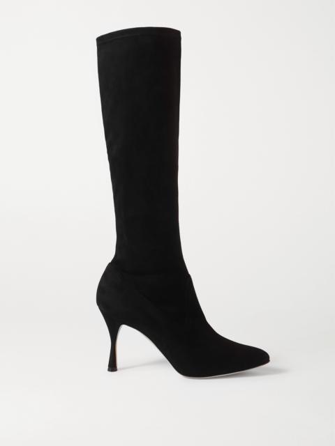 Manolo Blahnik Pamfilo 90 Stretch-suede Knee Boots
