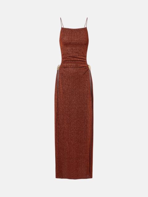 Oséree Lumière Shell open-back midi dress