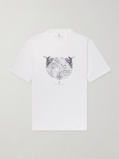 Brunello Cucinelli Logo-Print Cotton-Jersey T-Shirt