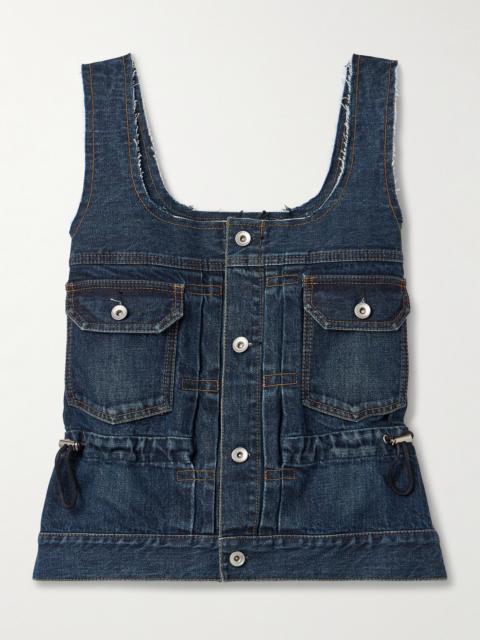 sacai Frayed Denim Tank