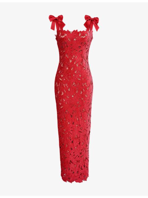 House of CB Tiff Velvet Lace Maxi Dress