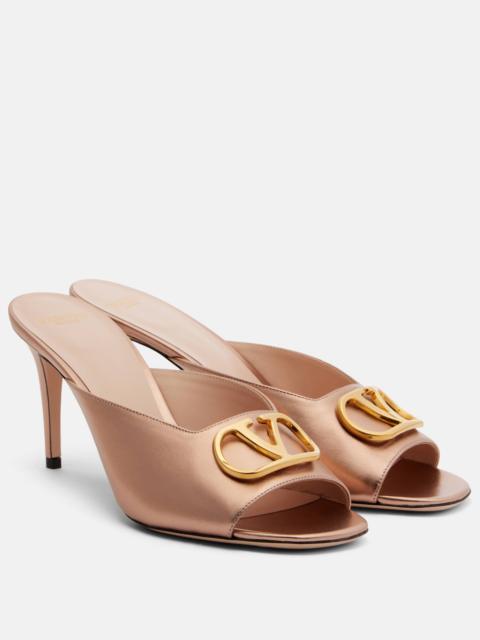 Valentino VLogo metallic leather mules