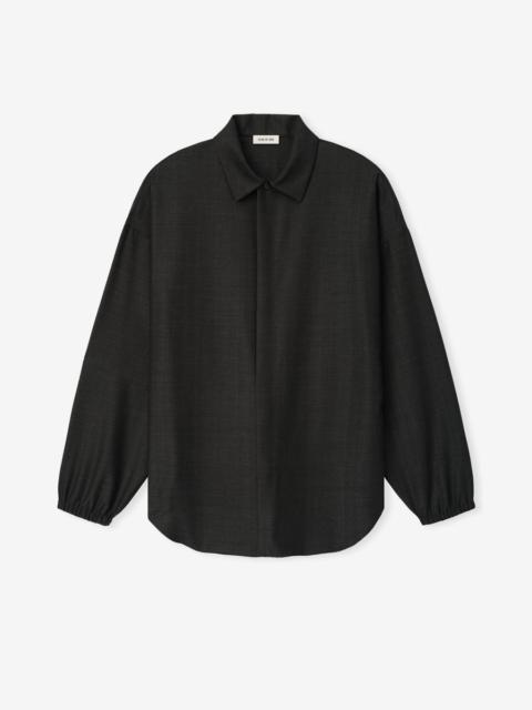Fear of God Grey Striped Wool Elastic Cuff Shirt