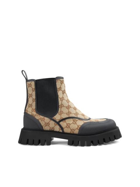 GUCCI GG canvas Chelsea boots