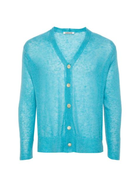 semi-sheer mohair blend cardigan