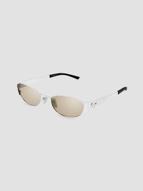 GUCCI Women's Interlocking G 55MM Oval Sunglasses - Silver