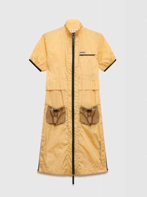 Marni YELLOW RIPSTOP ZIP-FRONT DRESS