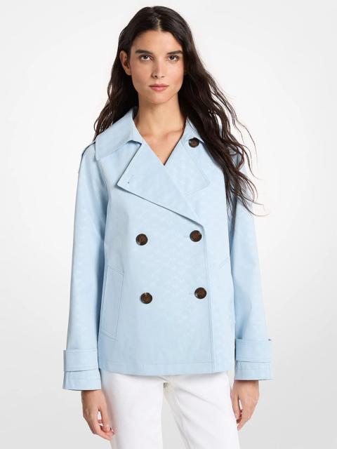 MICHAEL KORS Logo Print Woven Cropped Trench Coat