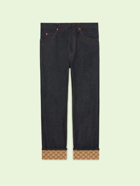 GUCCI Denim pant with cuffs